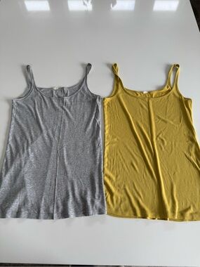 J Crew Women’s Scoop Neck Tank Top - Gray & Mustard Yellow Medium